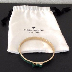 NWOT Kate Spade Dark Green Gold Tone Bangle Bracelet One Size